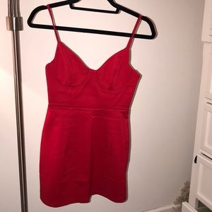 Red mini dress